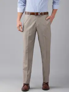 Park Avenue Men Beige Smart Fit Trousers
