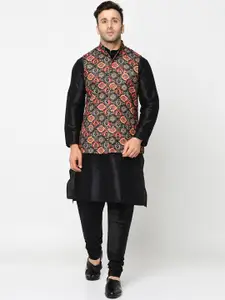 Kaifoo Men Black Kurta with Churidar