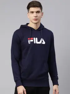 Fila Men Brand Logo Print Hooded Hornbill Sweatshirt