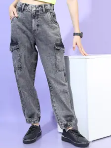 Tokyo Talkies Women Grey Jogger Heavy Fade Stretchable Jeans