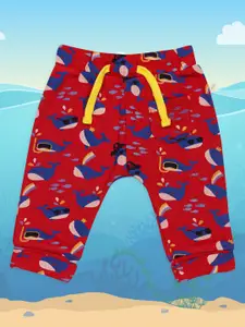 H By Hamleys Infant Boys Red Whale Knitted Regular Fit Pure Cotton Joggers