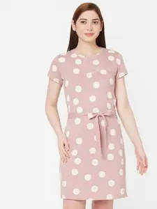 Sweet Dreams Pink & White Polka Dots Printed Nightdress