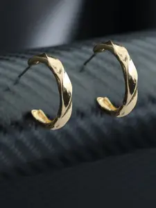 Priyaasi Gold-Plated Contemporary Hoop Earrings