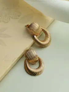 Priyaasi Women Rose Gold Contemporary Drop Earrings