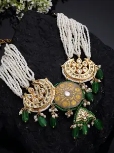 DUGRISTYLE Gold-Plated & Green Sterling Silver Necklace