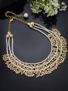 DUGRISTYLE Gold-Plated White Sterling Silver Necklace
