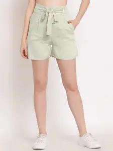 PATRORNA Women Off White High-Rise Outdoor Antimicrobial Technology Shorts