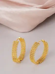 Voylla Gold-Toned Geometric Hoop Earrings