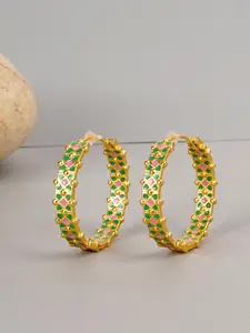 Voylla Gold-Plated Circular Hoop Earrings