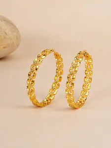 Voylla Gold-Plated Geometric Hoop Earrings