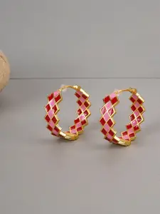 Voylla Gold-Plated Geometric Hoop Earrings