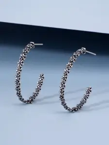 Voylla Silver-Plated Trendy Hoops Sleek Earrings