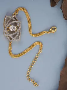 Voylla Women Gold-Plated American Diamond Cubic Zirconia Mangalsutra Bracelet