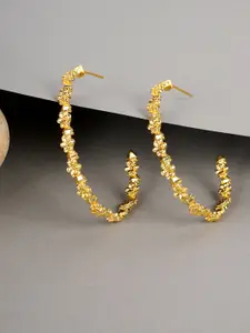 Voylla Gold-Toned Trendy Hoops Earrings