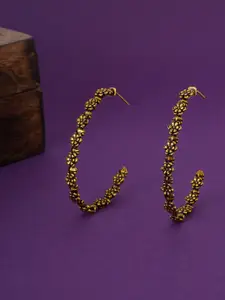 Voylla Gold-Plated Geometric Trendy Half Hoop Earrings