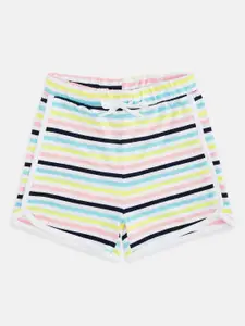 Pantaloons Junior Girls Multicoloured Striped Cotton Regular Shorts