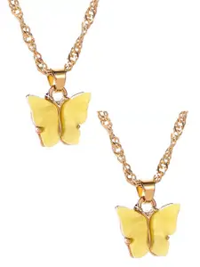 Vembley Set of 2 Gold-Plated Yellow Necklaces