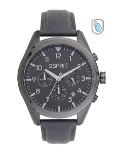 ESPRIT Women Black & Gunmetal Toned Stainless Steel Straps Analogue Watch ES1G339L0035