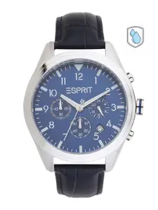 ESPRIT Women Blue Dial & Silver Toned Stainless Steel Bracelet Style Straps Analogue Watch ES1G339L0125
