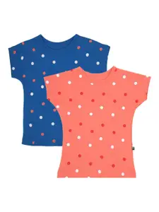 PROTEENS Girls Assorted Printed Extended Sleeves T-shirt Pack Of 2