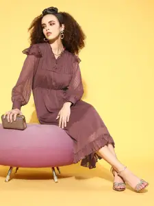 plusS Women Pretty Pink Self-Design Vacay Attire