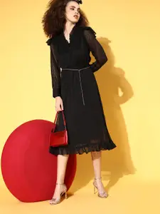 plusS Women Classic Black Solid Vacay Attire