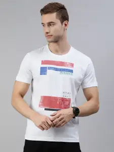 Huetrap Men White & Red Printed T-shirt