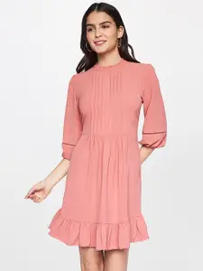 AND Coral Dress Ruffled Fit & Flare Dress