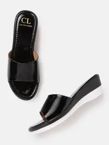 Carlton London Women Black Solid Wedge Heels