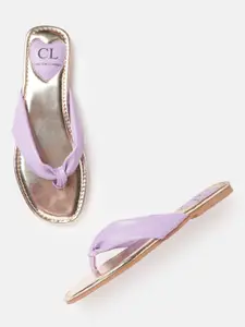 Carlton London Women Lavender Solid Open Toe Flats