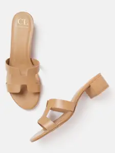 Carlton London Nude-Coloured Solid Block Heels