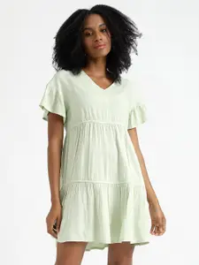 United Colors of Benetton Green A-Line Dress