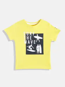 toothless Boys Yellow & Black Printed T-shirt