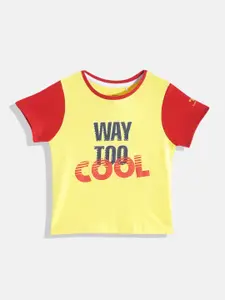 toothless Boys Yellow & Red Printed Pure Cotton T-shirt