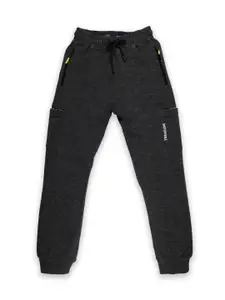 Status Quo Boys Charcoal Grey Solid Cotton Joggers