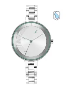 Fastrack Women Silver-Toned Brass Dial & Silver Toned Bracelet Style Straps Analogue Watch 6265SM01
