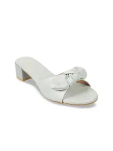 Metro Green Block Heels with Bows