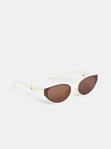 20Dresses Women Brown Lens & White Cateye Sunglasses SG0612