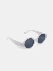 20Dresses Women Black Lens & Gunmetal-Toned Round Sunglasses