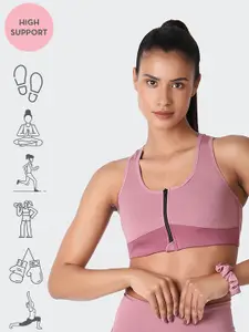 KICA Non-Wired High Support Zip Sports Bra With Removable Pad