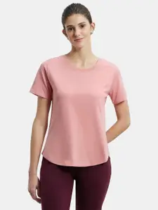 Jockey Women Pink Solid T-shirt