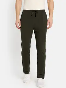 Octave Men Olive-Green Solid Track Pants