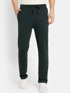 Octave Men Green Solid Cotton Track Pants