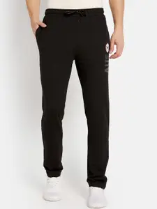 Octave Men Black  Regular Fit Solid Cotton Track Pants