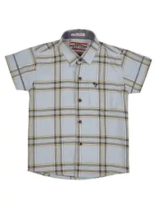 Actuel Boys Blue & Yellow Comfort Checked Casual Shirt