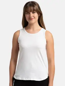 Jockey Super Combed Cotton Rich Solid Curved Hem Styled Tank Top -AW77