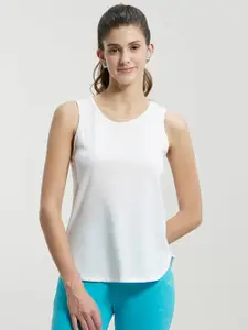 Jockey Plus Size Women White Solid Cotton Relaxed Fit Tank Top