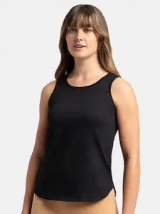 Jockey Super Combed Cotton Rich Solid Curved Hem Styled Tank Top -AW77