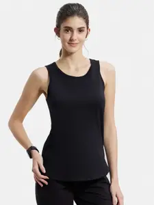 Jockey Plus Size Women Black Solid Cotton Relaxed Fit Tank Top