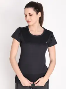 NEVA Women Black Solid T-shirt